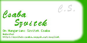 csaba szvitek business card